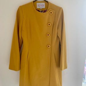 Pink Martini mustard yellow coat